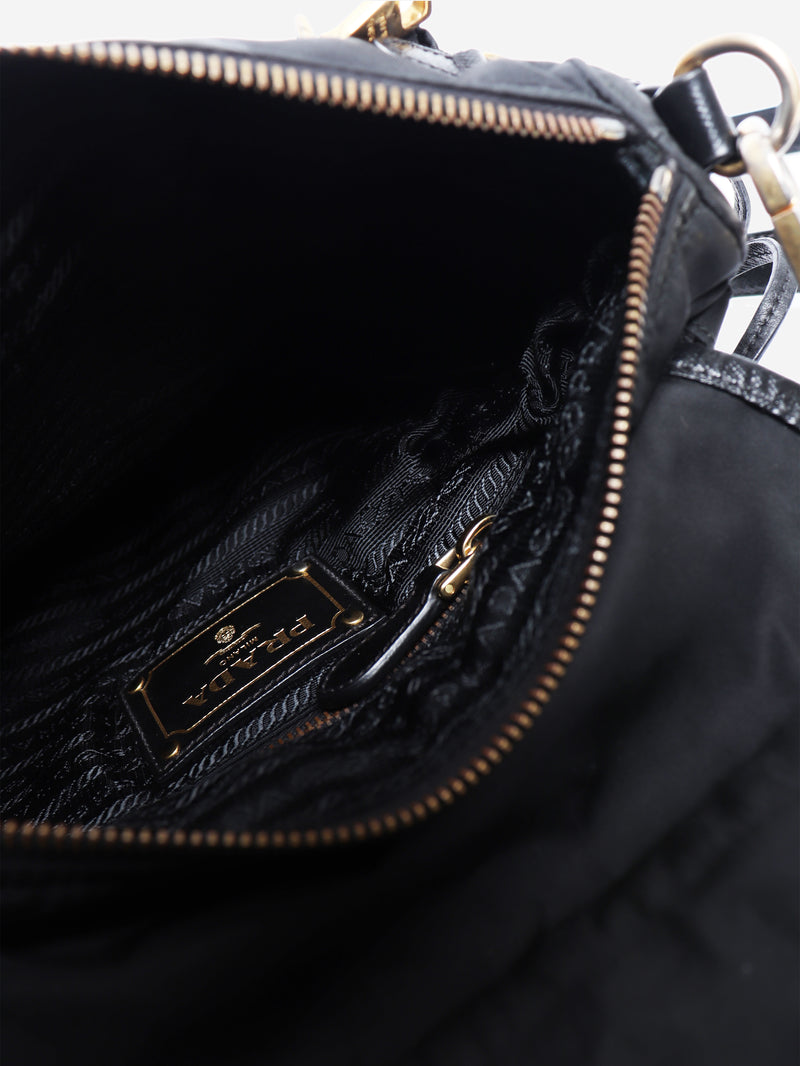 Black nylon satchel bag