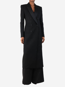 Saint Laurent Black double-breasted wool coat - size UK 8