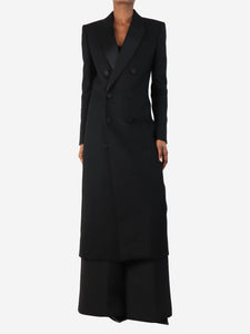 Saint Laurent Black double-breasted wool coat - size UK 8