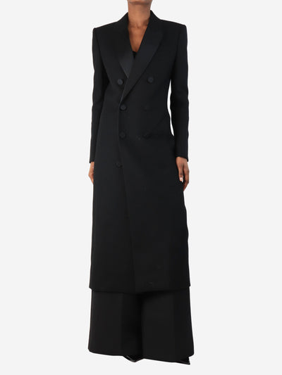 Black double-breasted wool coat - size UK 8 Coats & Jackets Saint Laurent 