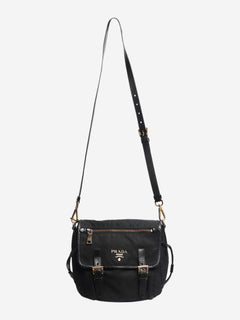 Black nylon satchel bag