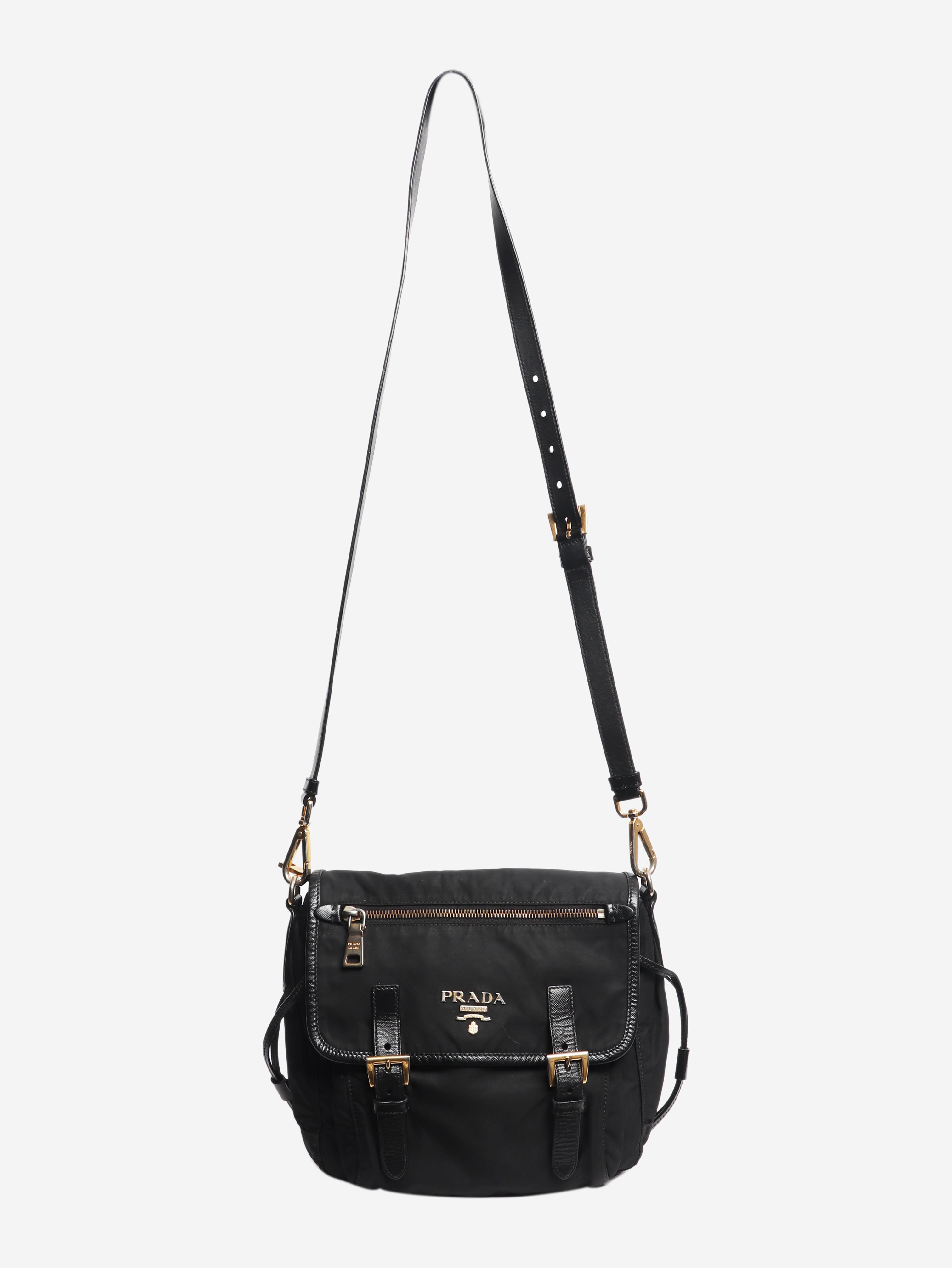 Black nylon satchel bag
