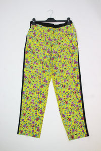 Etro Etro Yellow floral-printed silk trousers - size UK 12