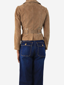 Paule Ka Taupe suede jacket - size UK 8