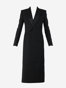 Saint Laurent Black double-breasted wool coat - size UK 8