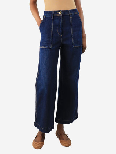 Blue cropped jeans - size UK 8 Trousers Shaft 