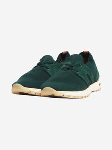 Loro Piana Green knit and suede trainers - size EU 38.5