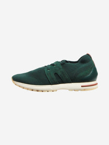 Loro Piana Green knit and suede trainers - size EU 38.5