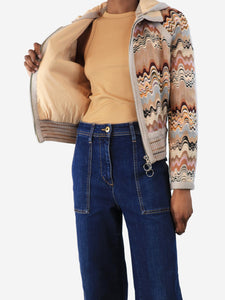 Missoni Brown wavy hooded jacket - size UK 6