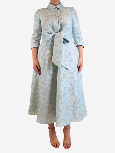 Baby blue Rimini floral midi dress with headband - size UK 12 Sets Suzannah London 