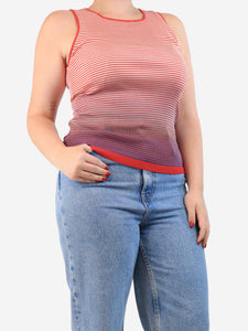 Missoni Red ombre striped vest top - size UK 16