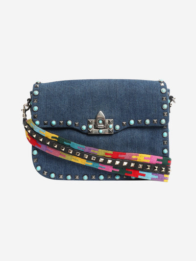 Blue Denim Rockstud shoulder bag Shoulder bags Valentino 