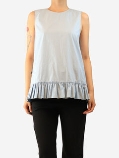 Blue peplum top - size UK 10