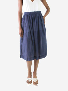 BSBEE Blue sheer striped midi skirt - Size XS