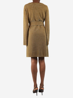 Gold lurex knit dress - size UK 10 Dresses Vanessa Seward 
