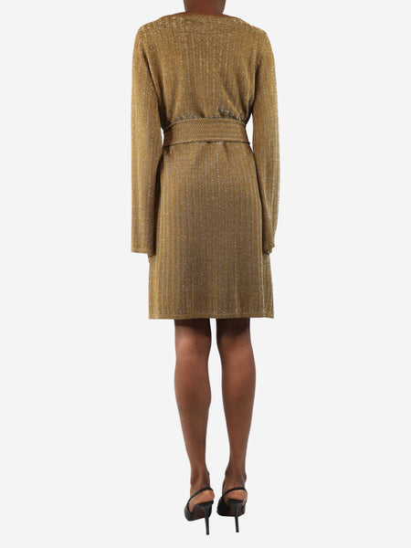 Gold lurex knit dress - size UK 10 alternate image