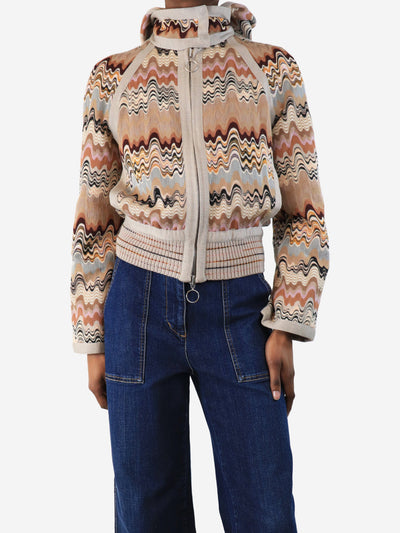 Brown wavy hooded jacket - size UK 6 Coats & Jackets Missoni 
