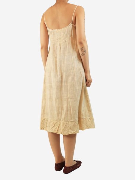 Neutral khadi cotton slip dress - size L alternate image