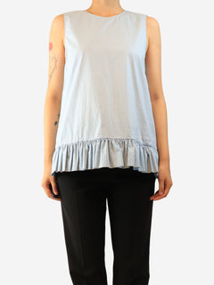 Blue peplum top - size UK 10