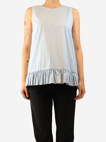 Blue peplum top - size UK 10 product image