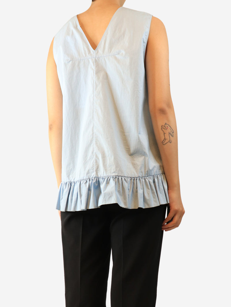 Blue peplum top - size UK 10