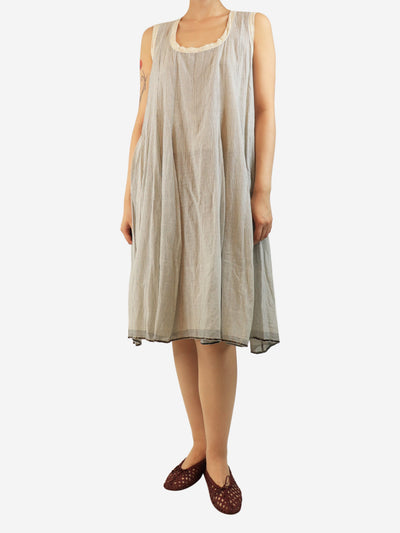 Cream sleeveless pinstripe dress - size L Dresses Dosa 
