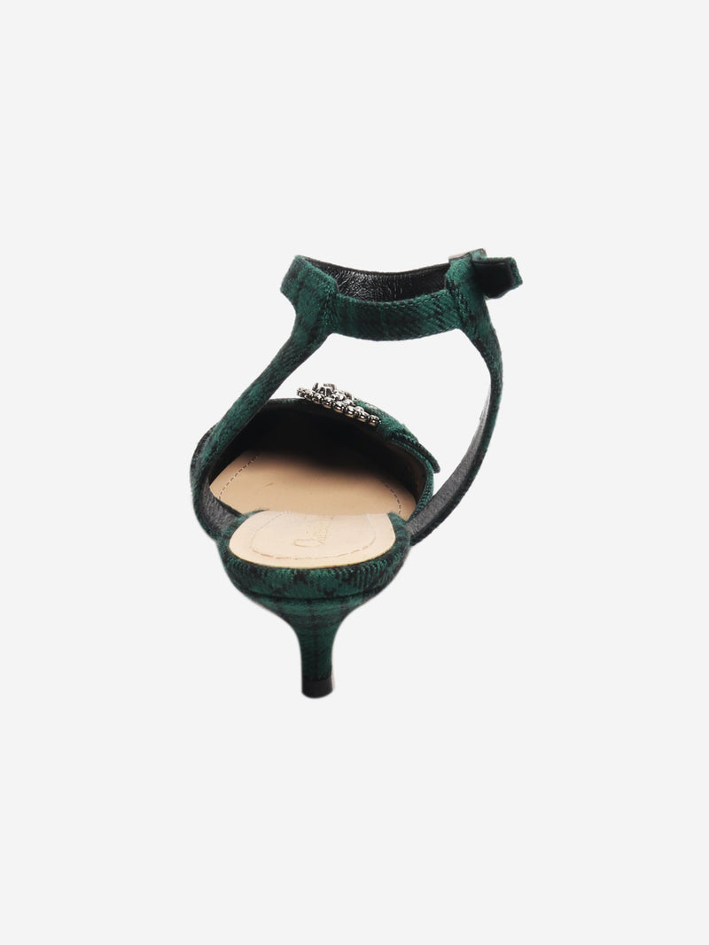 Green and black tartan kitten-heel mules - size EU 35 Heels Dior 
