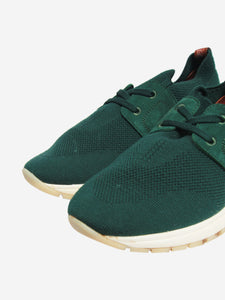 Loro Piana Green knit and suede trainers - size EU 38.5