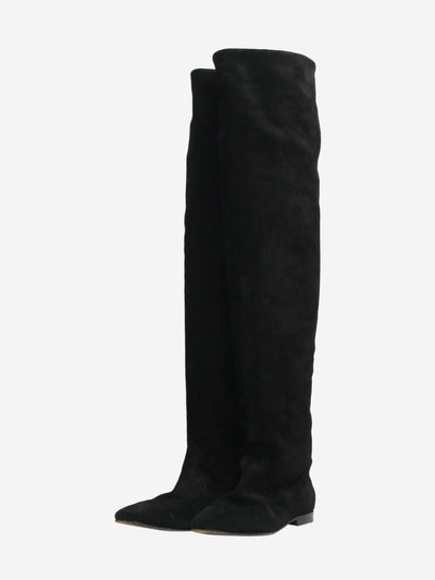 Isabel Marant pre owned black suede over the knee boots size EU 38 Sign of the Times