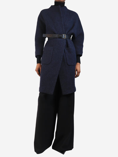Navy wool jacket with belt - size UK 8 Coats & Jackets Ba&sh 
