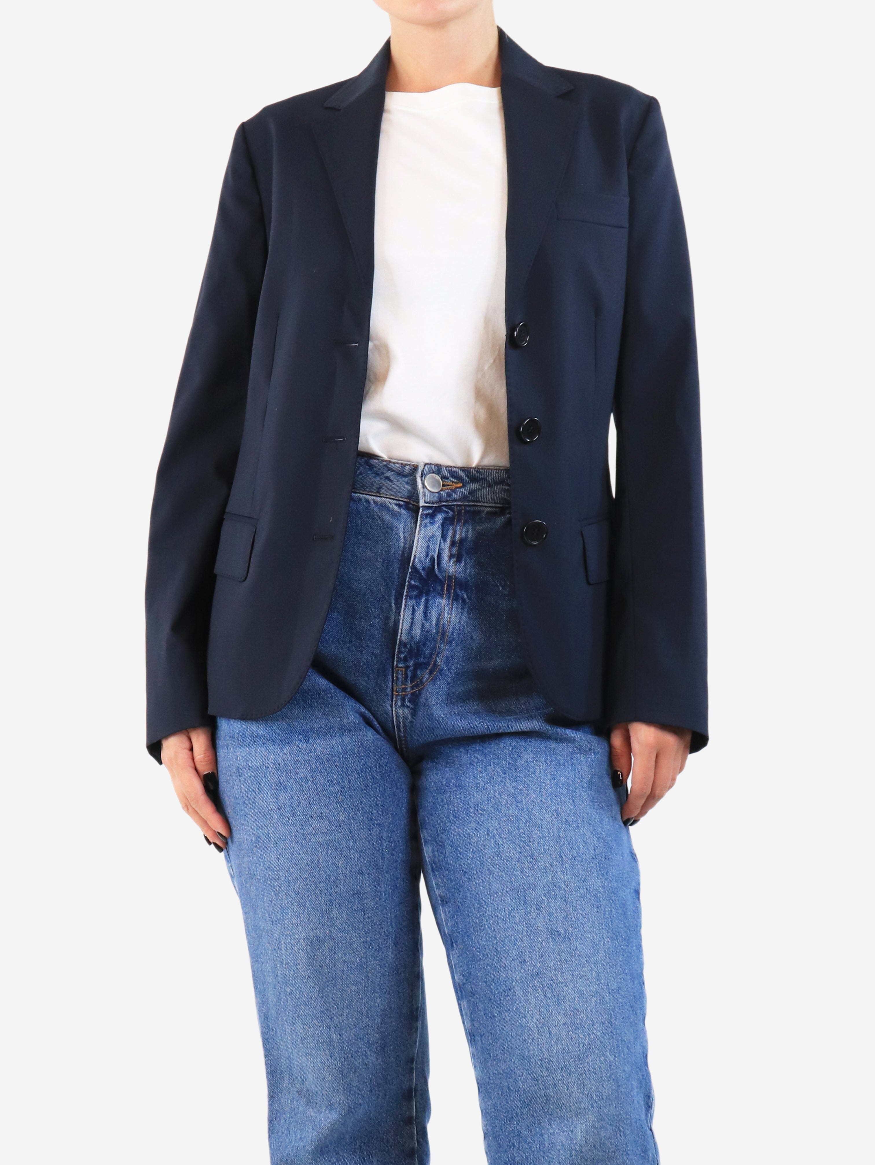 Navy blue single-breasted wool jacket - size UK 8 Coats & Jackets Aspesi 