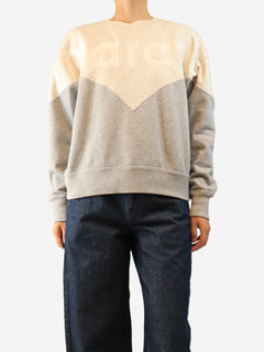 Grey Houston two-tone logo sweatshirt - size UK 10