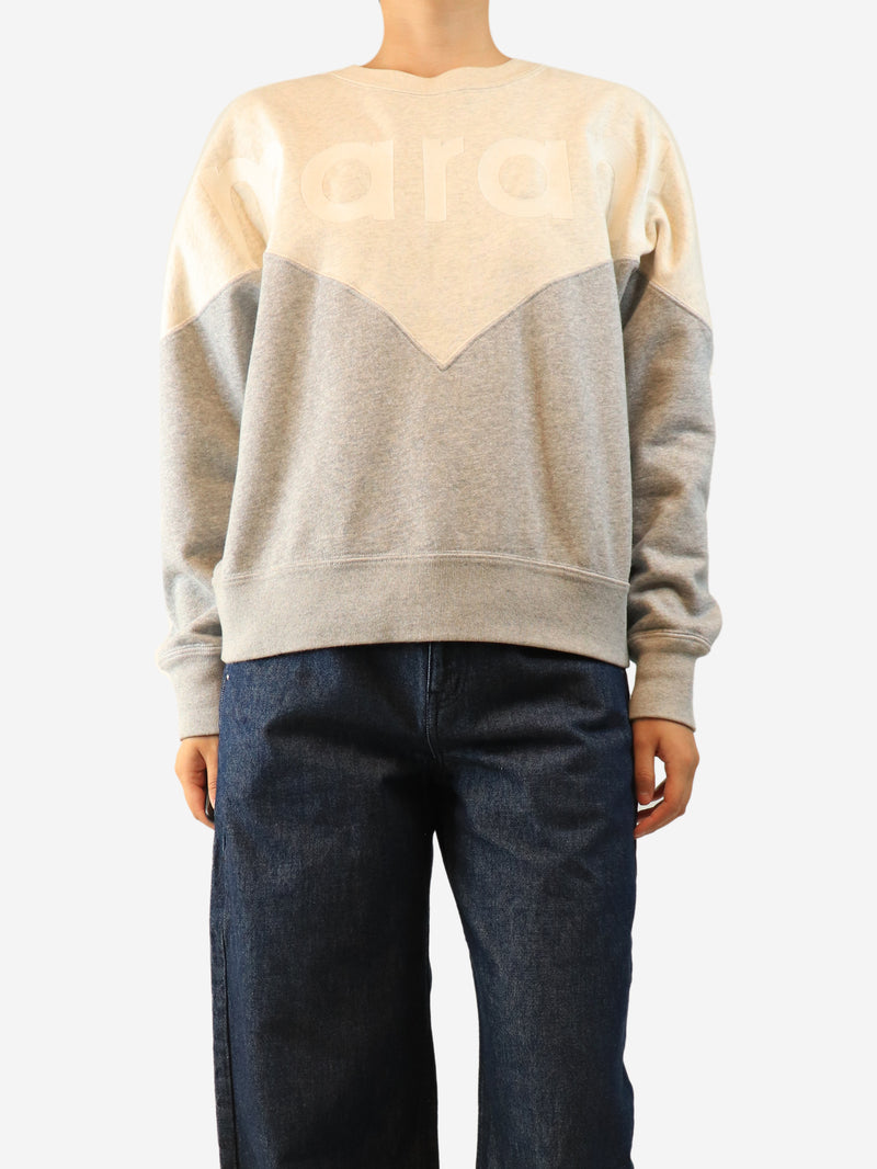Grey Houston two-tone logo sweatshirt - size UK 10