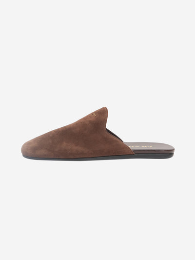 Brown suede mules - size EU 38 Flat Sandals Prada 