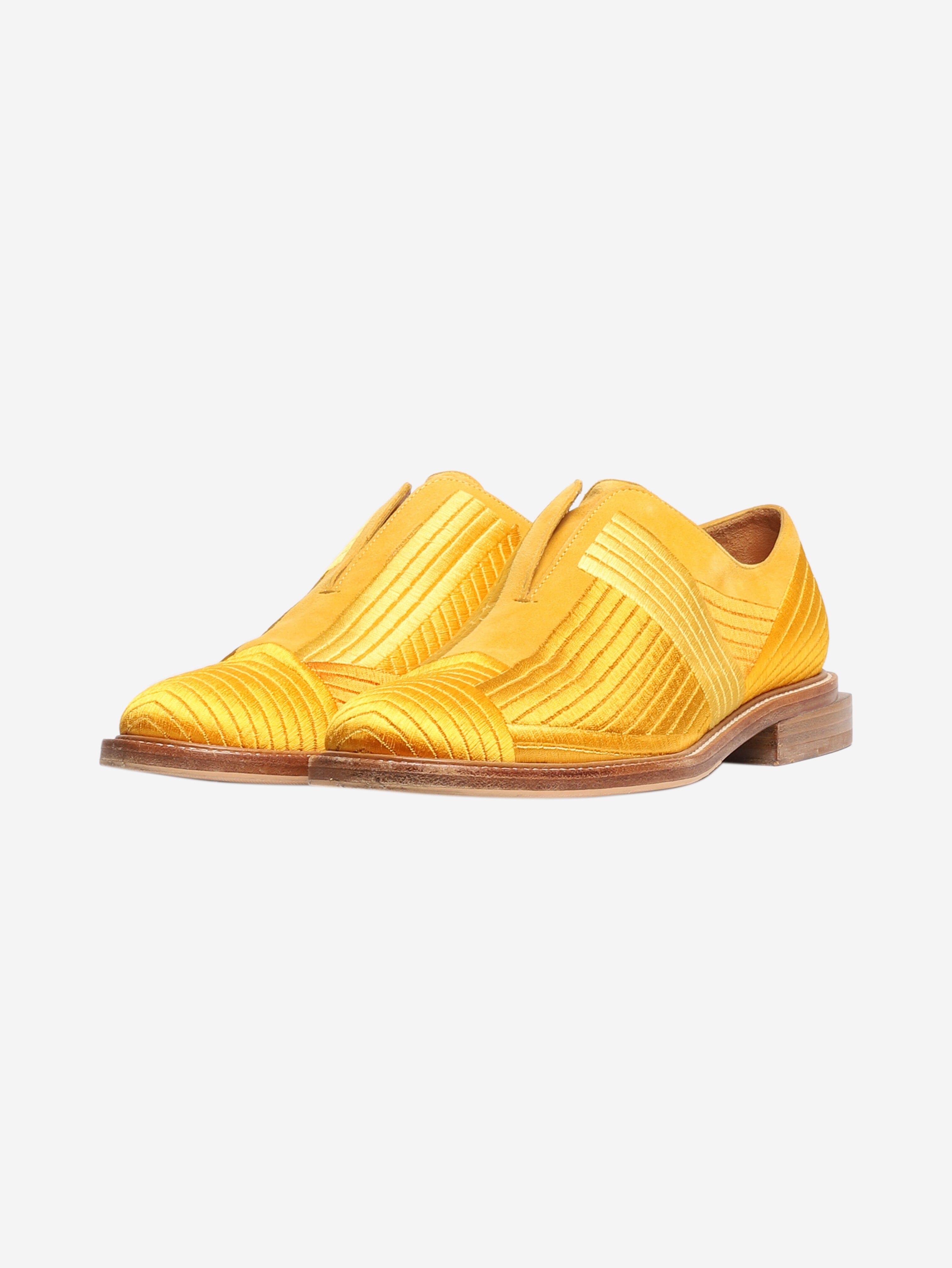 Yellow embroidered slip-on shoes - size EU 39 Flat Shoes Clergerie 