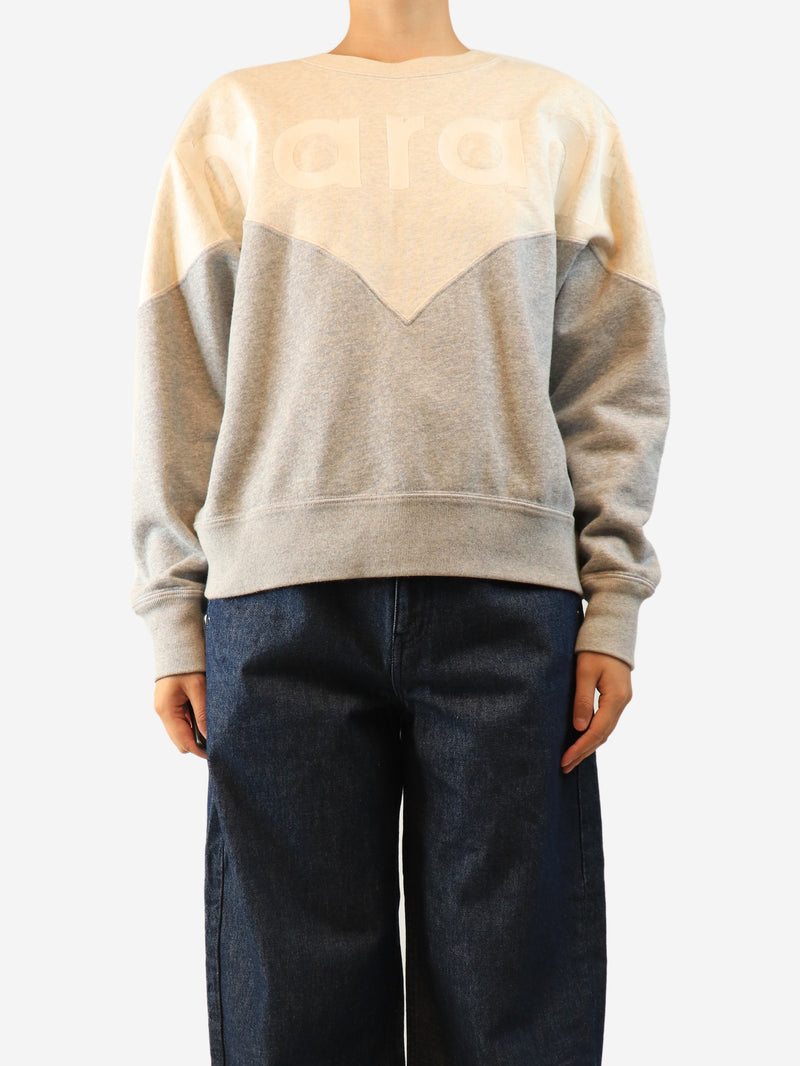 Grey Houston two-tone logo sweatshirt - size UK 10