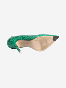 The Attico Green animal print pointed toe heels - size EU 37