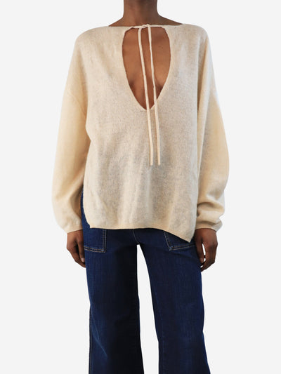 Cream v-neck knit top - size XS Knitwear Khaite 
