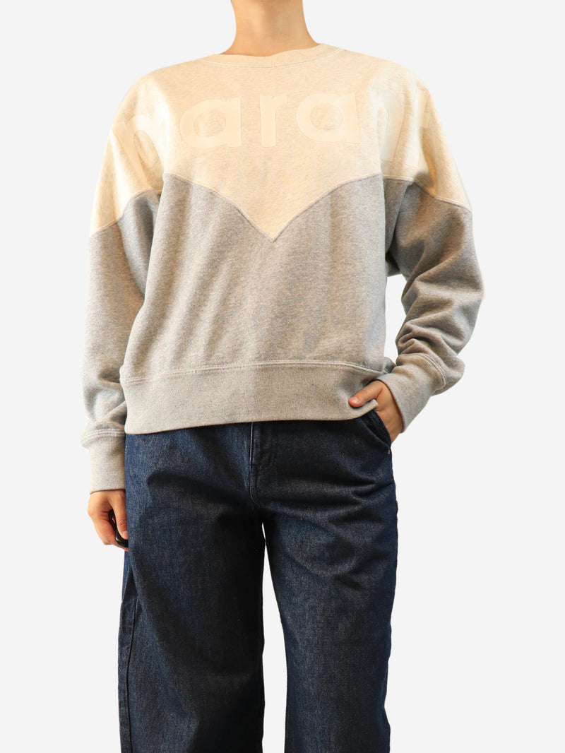 Grey Houston two-tone logo sweatshirt - size UK 10