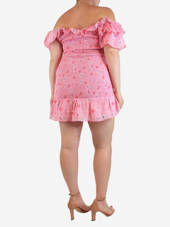 Pink floral smocked mini dress - size XL Dresses Love Shack Fancy 