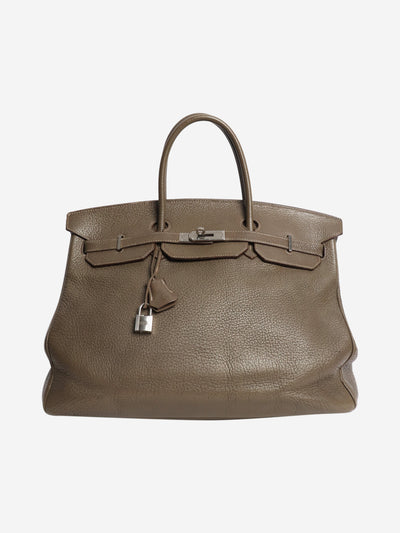 Etoupe 2008 Birkin 40 bag in Clemence leather Top Handle Bags Hermes 