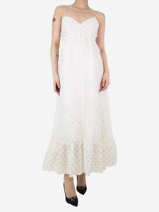 Athena Procopiou White embroidered strap dress - size S