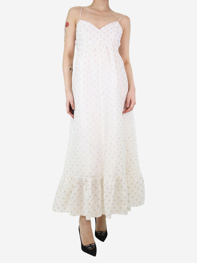 White embroidered strap dress - size S Dresses Athena Procopiou 