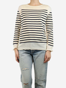 Junya Watanabe x Comme Des Garçons Cream striped wool top - size S