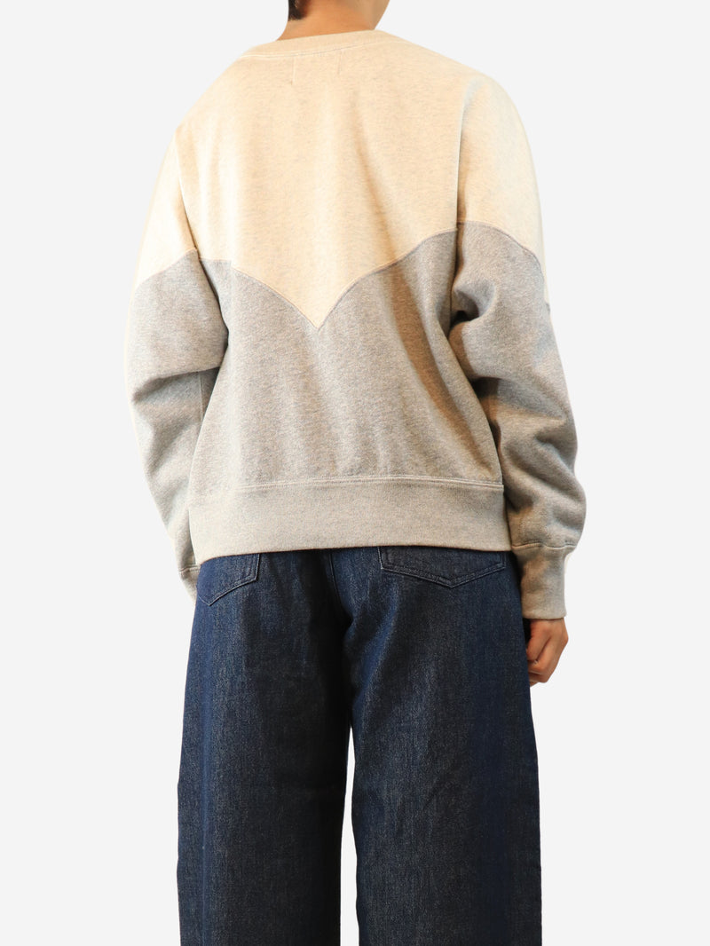 Grey Houston two-tone logo sweatshirt - size UK 10