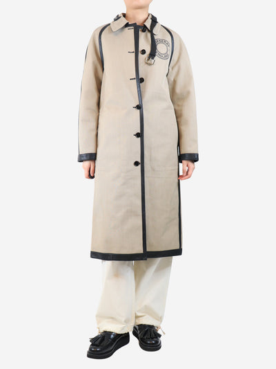 Neutral canvas and leather coat - size UK 8 Coats & Jackets Burberry 
