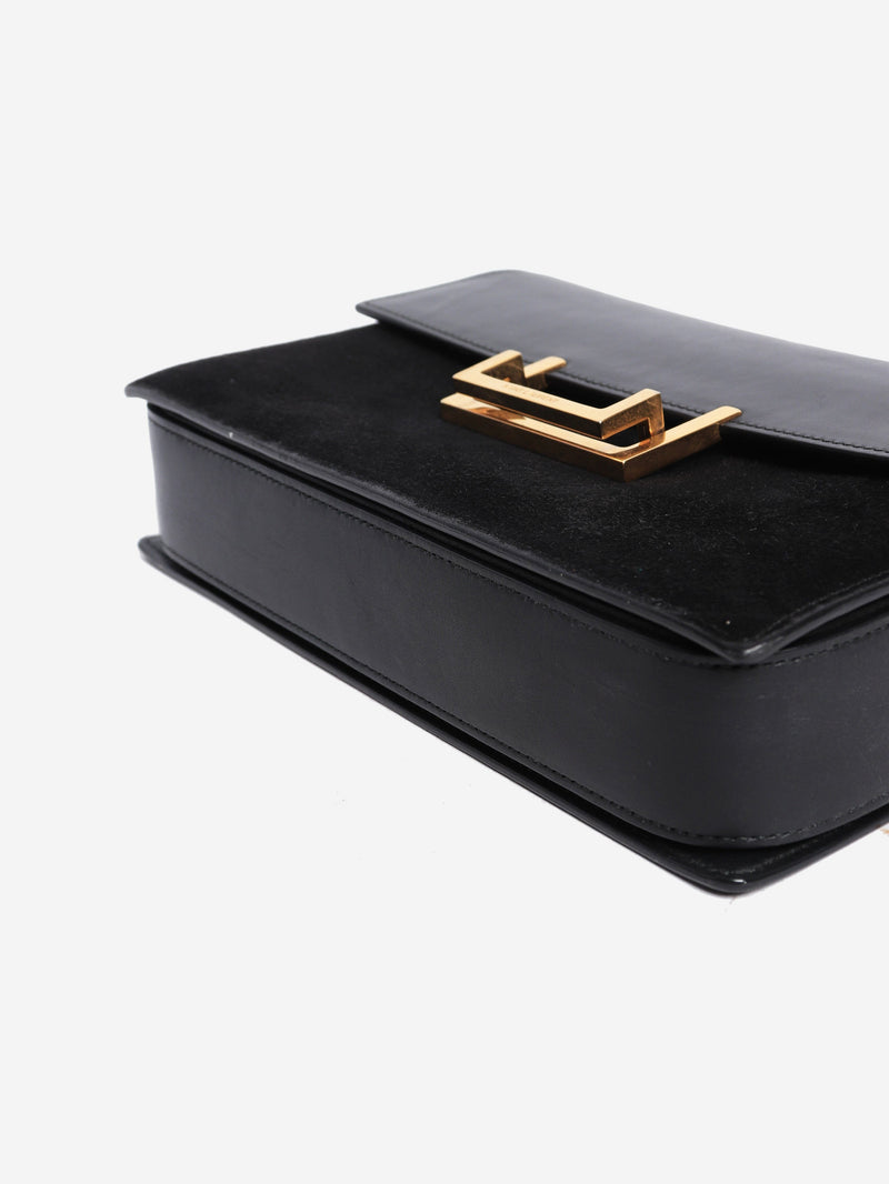Black Lulu suede and leather bag Shoulder bags Saint Laurent 