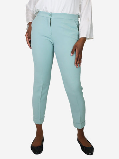 Pale turquoise cropped pocket trousers - size UK 12 Trousers Etro 