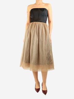 Black and neutral strapless tulle midi dress - size M Dresses Brunello Cucinelli 