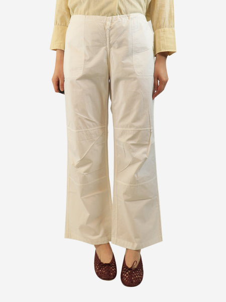 White side drawstring trousers - size L product image